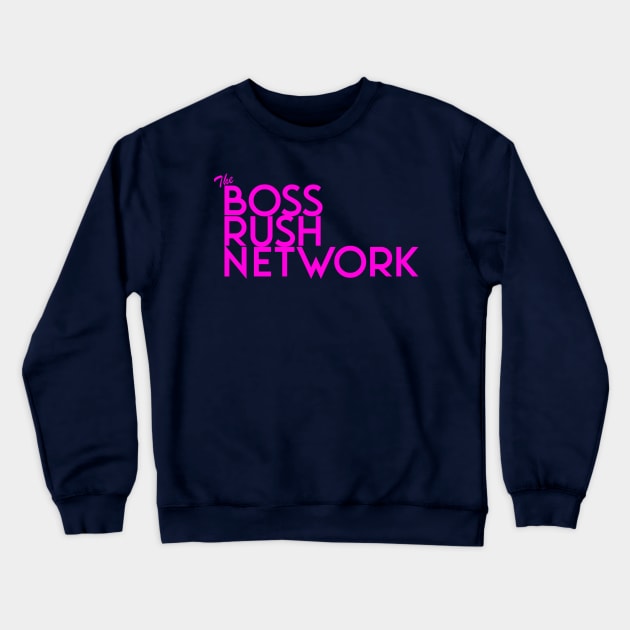 Boss Rush Network Logo (Pink) Crewneck Sweatshirt by Boss Rush Media | Boss Rush Network